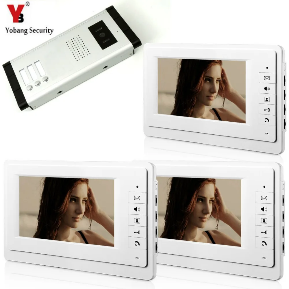 Yobang Security Wired 7&quotInch Touch Screen Video Door Phone Doorbell Kits Two Way Intercom Systems For Home Location | Безопасность и