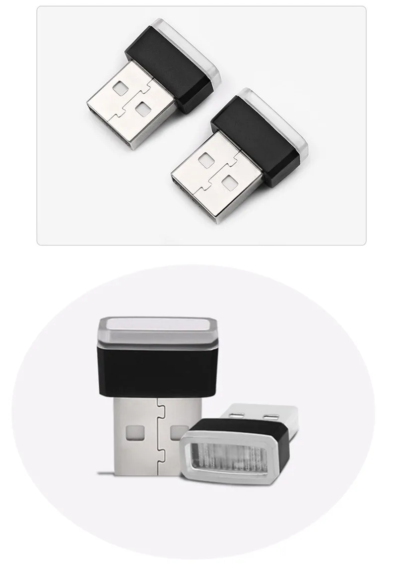 YB Yiba 2 шт. автомобилей Атмосфера Огни для ПК USB Plug & Play красный Буле белый