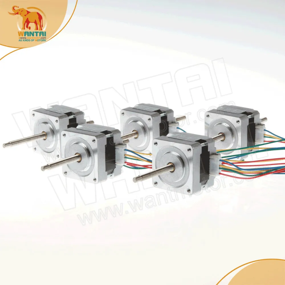

(Top rated )5PCS wantai Nema 16 Stepper Linear Motor of 100mm Stoke Length 39BYGL215A,12VDC,0.4A
