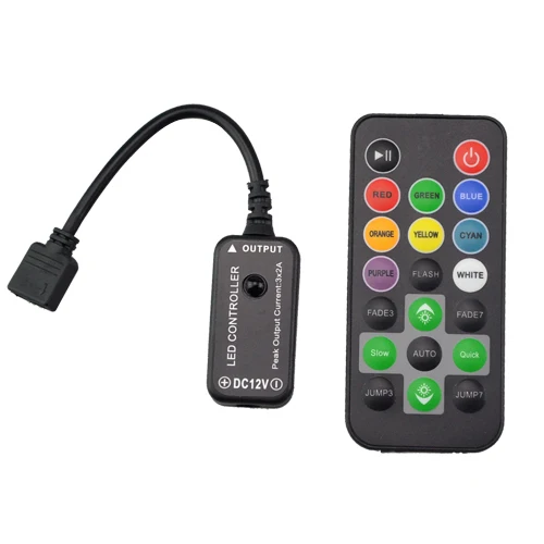 Foxanon Марка DC12 24 В 2 * 3A RGB Led Управление Лер диммер ИК пульт дистанционного для 5050 3528