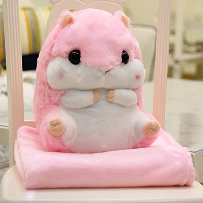 pink OnnPnnQ мультфильм Хомяк декоративная подушка теплая подушка с отверстиями для рук с мягким одеялом Милая Подушка моющаяся поясная подушка - Цвет: pink