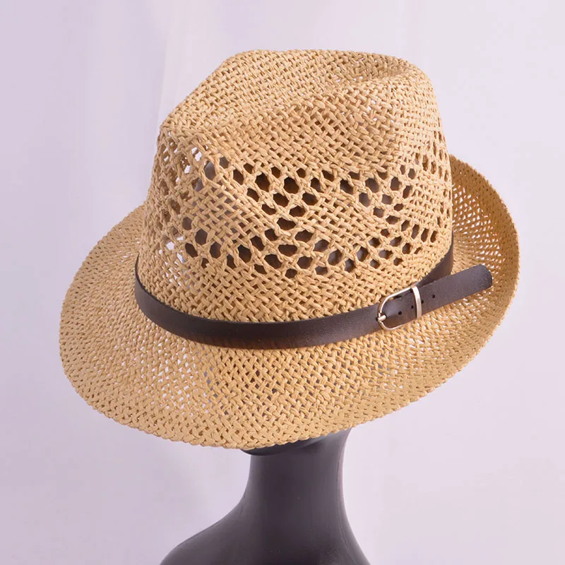 light brown Открытая женская соломенная шляпа летняя Складная пляжная Солнцезащитная шляпа Женская Регулируемая джазовая шляпа Панамы - Цвет: light brown
