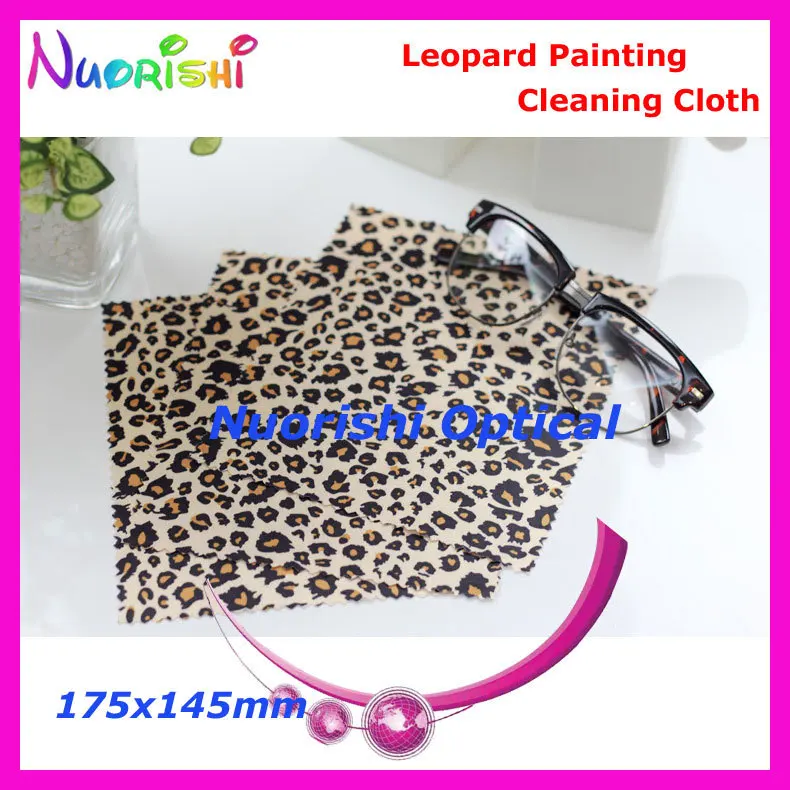 

free shippping LC126 Fashion Leopard Painting 175x145mm Microfiber eyeglasses sunglass glasses cleaning cloth