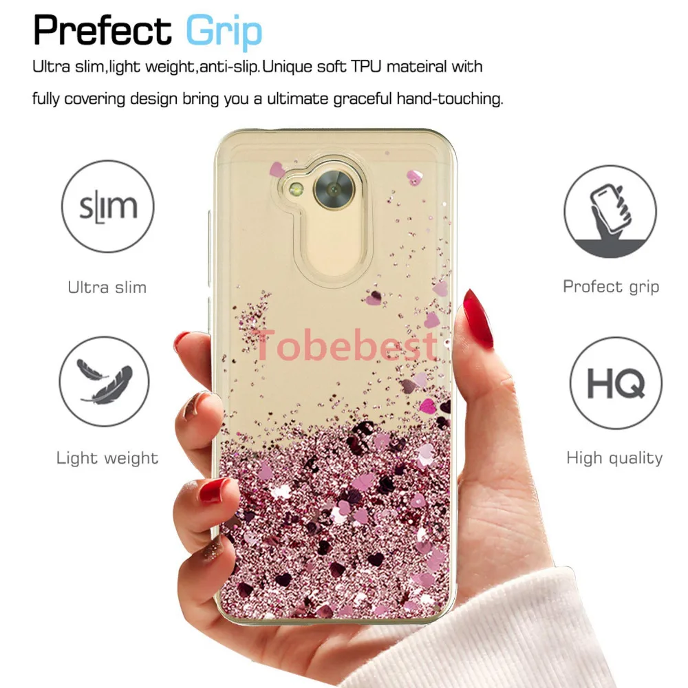 For Huawei Honor 6A Case Girls Women Sparkle Shiny Bling Quicksand Liquid Soft TPU Slicone Phone Cover honor6A coque |