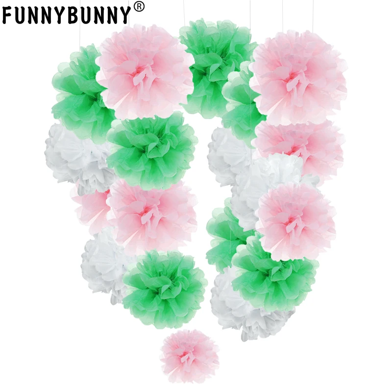 6 дюймов 1 шт. Свадебная вечеринка декоративная ткань бумага Pom Poms Цветочные