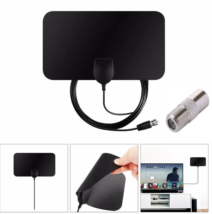 Антенна цифровая HD tv 200 Miles усиленная Mile ультра тонкий диапазон Крытый 1080 P 4 K