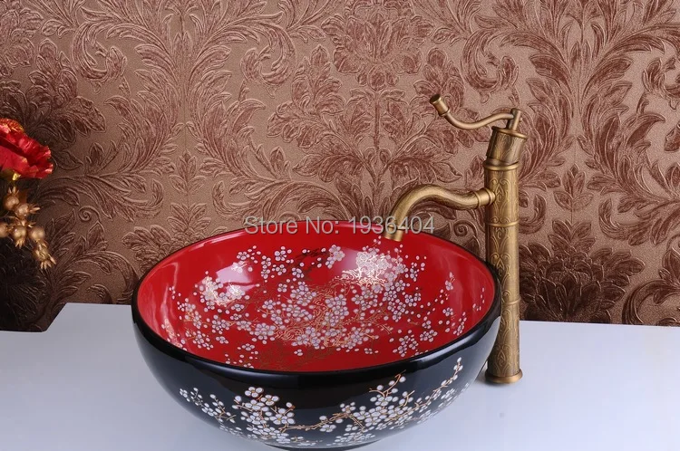 Новый дизайн роскошные Смесители для ванной комнаты античная латунь готовый