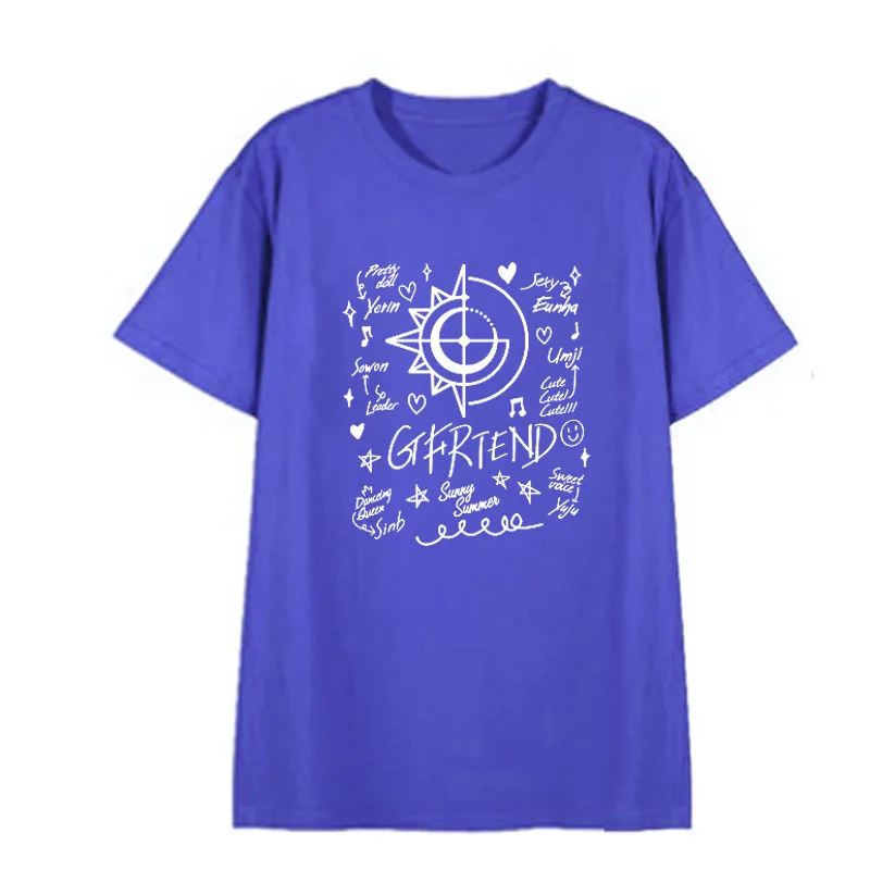 Dark Blue Kpop Gfriend Sunny/летние футболки с альбомами фанатов клуба, свободная одежда в стиле хип-хоп, футболка, топы с короткими рукавами, футболка, DX799 - Цвет: Dark Blue