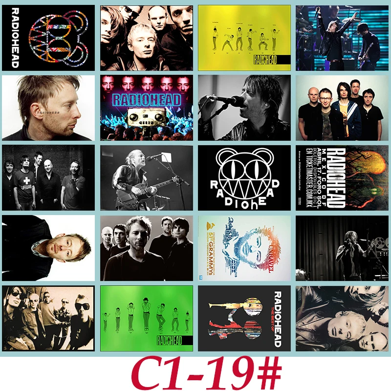 C1 19 # Radiohead классический ремешок серии стикер 20/шт ПВХ ноутбук коллекция подарок