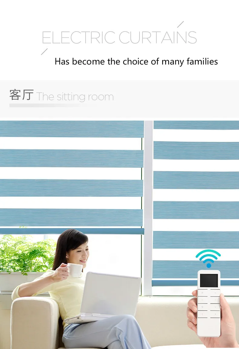 

Free Shipping Window Blinds Remote Control Automatic Electric Zebra Blinds Curtain Roller Blinds Fabric Ceiling Installation