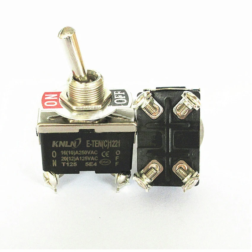 

1pc E-TEN1221 12MM 4 Pin SPST 4 Terminal ON-OFF 16A 250V 20A 125V/AC Toggle Switch TEN1221