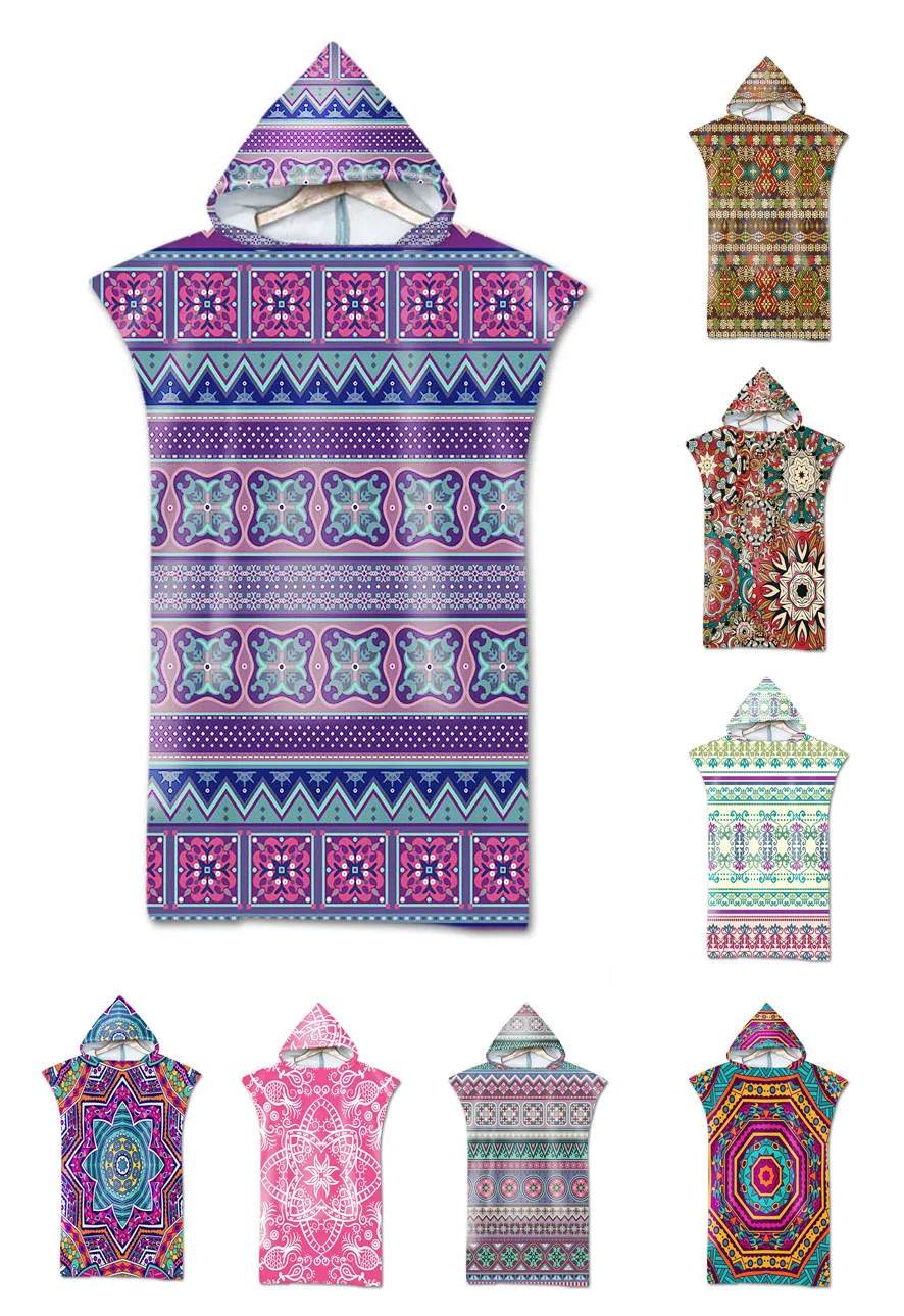 Полотенце с капюшоном этническое богемное геометрическим узором изображением