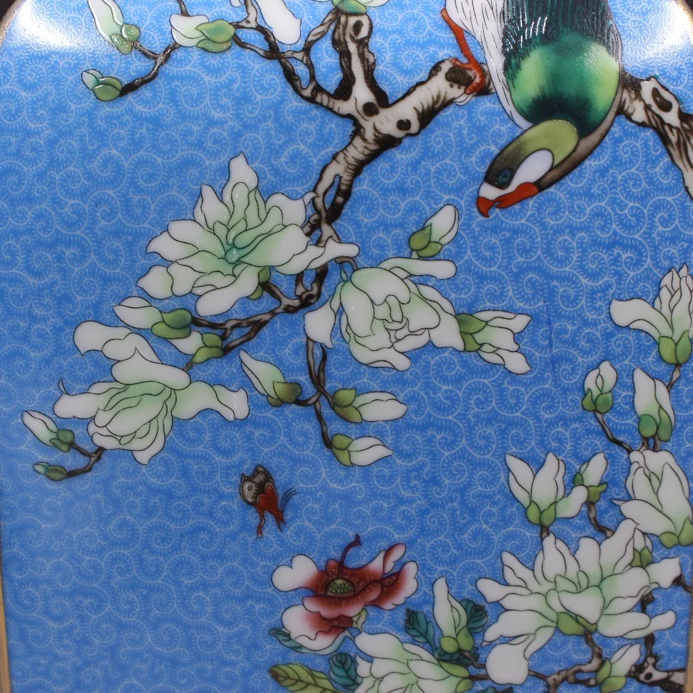 Qing Dynasty Qianlong painted gold enamel flowers and birds square vase antique old goods porcelain household furnishing antiq | Дом и сад