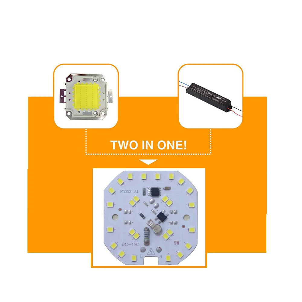 10 шт./лот светодиодный чип SMD 7 ваттов 9 не нужен драйвер Встроенный IC AC 180V 240V для DIY