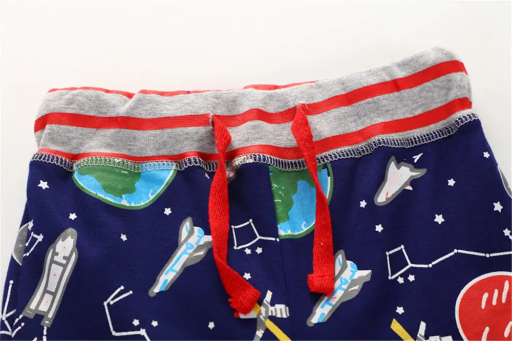 Хлопковые Штаны для мальчиков Littlemandy Earth Space детские брюки брендовая одежда