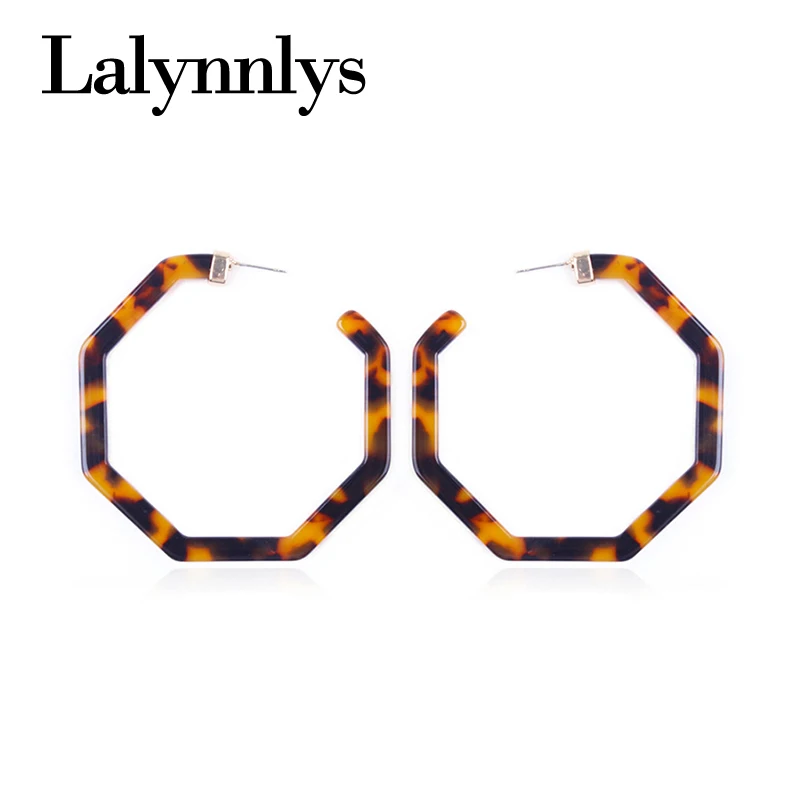 Lalynnlys винтажные леопардовые большие круглые серьги кольца из смолы