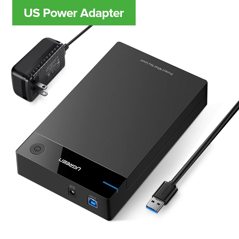 US Power Adapter Ugreen HDD чехол 3,5 2,5 SATA для USB 3,0 адаптер внешний жесткий диск Корпус ридер для SSD диск коробка-чехол на HDD HD 3,5 HDD Чехол - Цвет: US Power Adapter