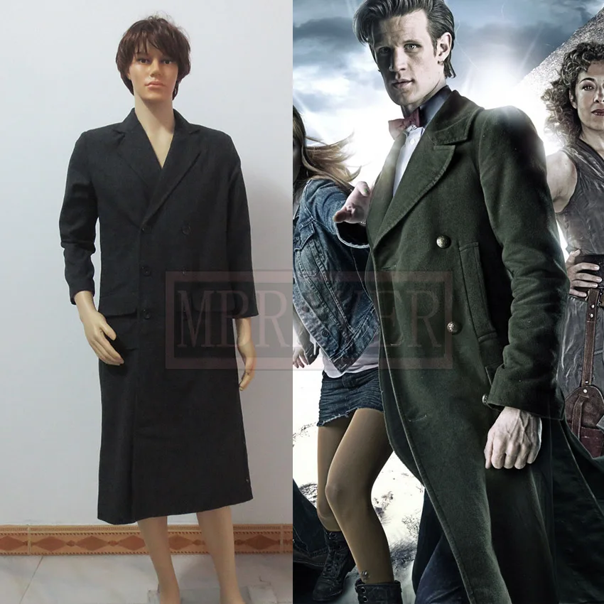 Who is Doctor Dr. Long Trench Coat Costume Black Version Tailored Cosplay Party | Тематическая одежда и униформа