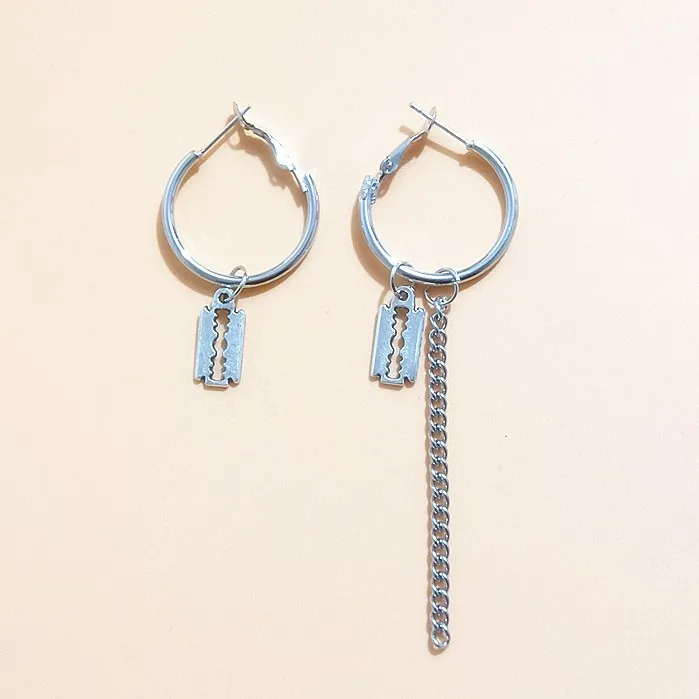 E Pendientes Mujer Moda корейские модные ювелирные изделия геометрические длинные серьги-гвоздики с кисточками для женщин Brincos Kpop серьги для мужчин - Окраска металла: E