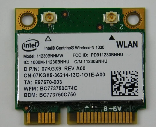 Беспроводная Wi Fi карта для ноутбука Dell Inspiron N7110 с винтом 11230BNHMW P/N: 07KGX9|screw head