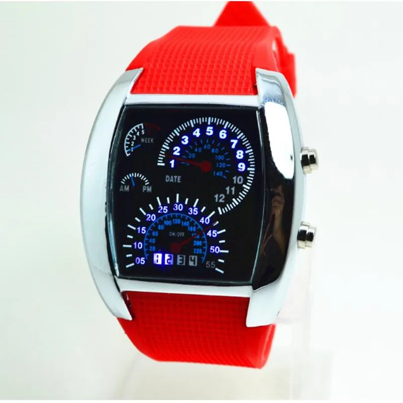 Новый Для мужчин цифровые часы сектор панель для Спорт Colock relojes para hombre|Мужские
