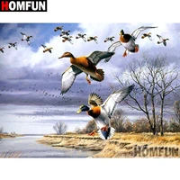 homfun full squareround drill 5d diy diamond painting animal duck embroidery cross stitch 3d home decor gift a13347