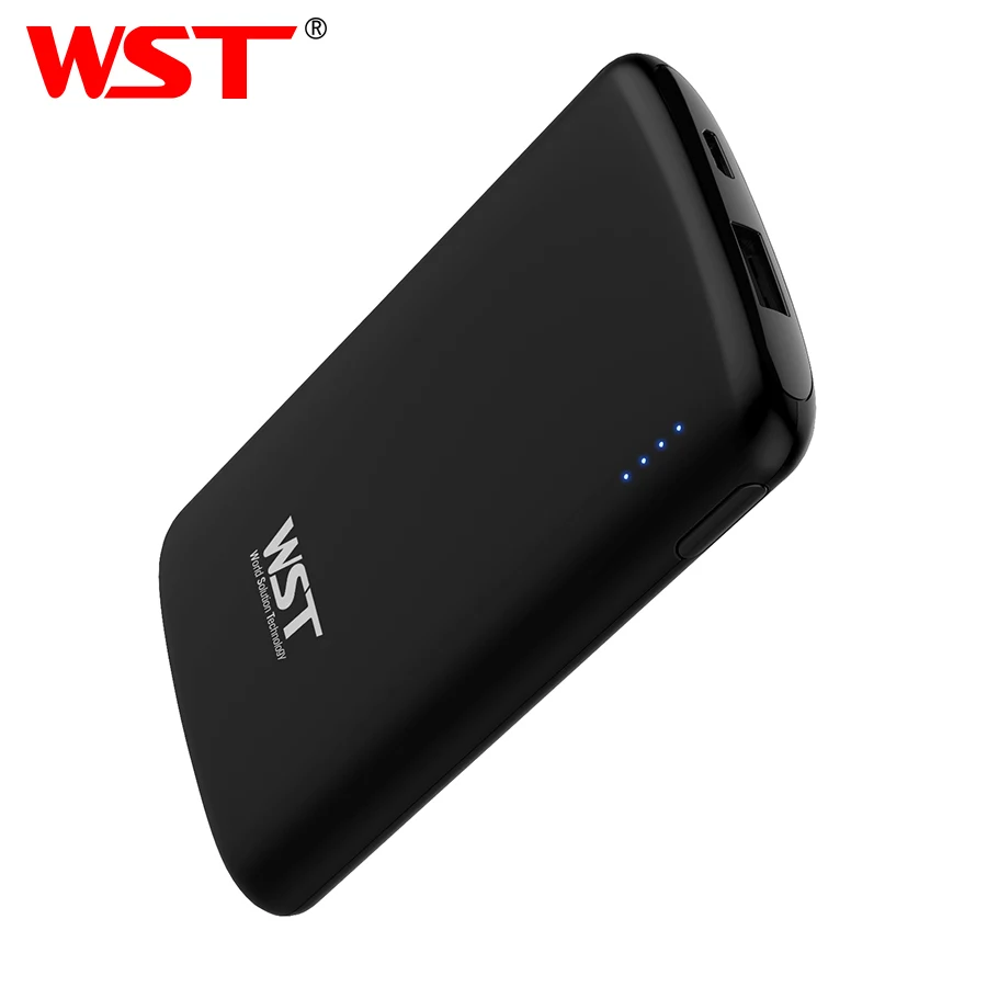 WST портативный внешний аккумулятор 5000 мАч повербанк мобильный для iPhone Samsung