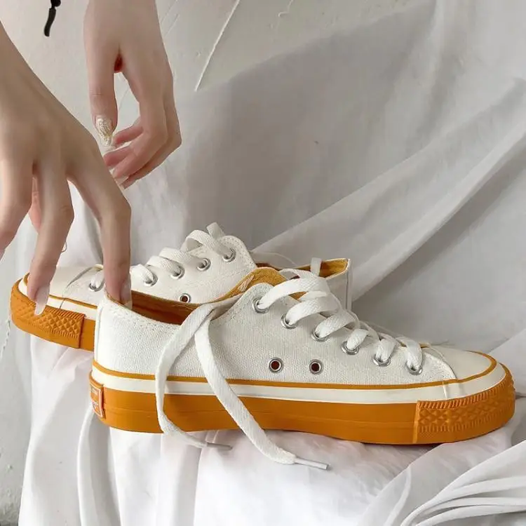Белые и черные парусиновые туфли на плоской подошве женская повседневная обувь с
