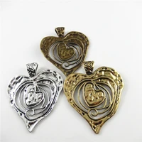 3piece mix creative heart pendant for necklace vintage alloy bracelet charms 7064mm jewelry accessories handmade crafts 52597