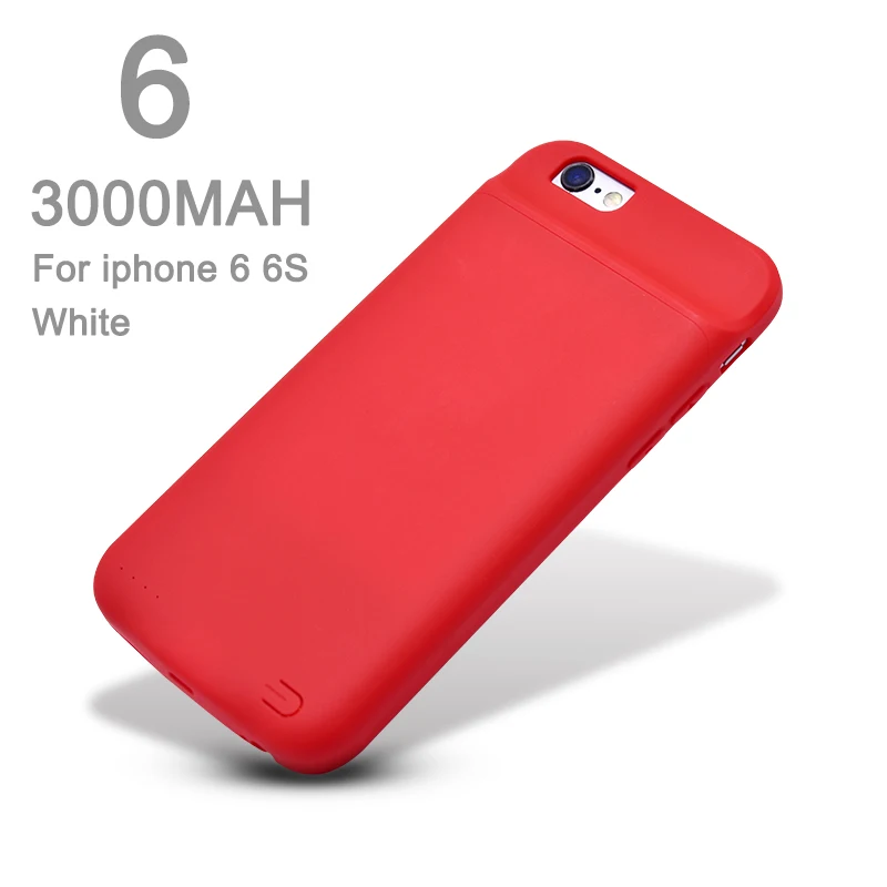 Чехлы для зарядного устройства для iPhone 6 6s 7 8 Plus 3000/4200 мАч чехол для банка питания ультра тонкий внешний пакет резервного копирования зарядное устройство чехол - Цвет: 3000mAh red for 6
