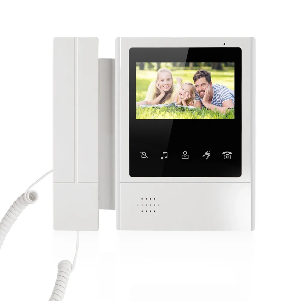 SmartYIBA Video Intercom 4.3 Inch Color TFT Monitor Wired Video Door Entry System Video Door Phone Doorbell Intercom Monitor