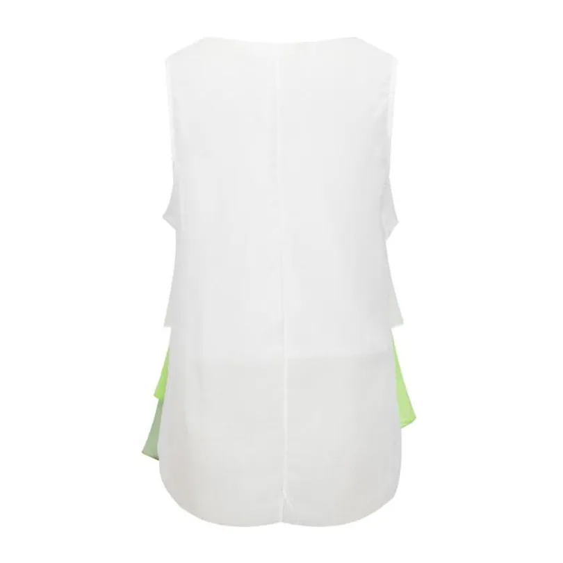 

YRRETY Women Blouse 2019 Hot Sale Fashion Womens Casual Loose Chiffon Sleeveless Ruffles Blouse Shirt High Quality Blusas Tops