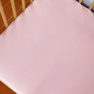 pink 1 шт. наматрасник трикотажный хлопок сплошной цвет детские простыни для кроватки простыня для детей многоцветное покрывало 140*70 - Цвет: pink