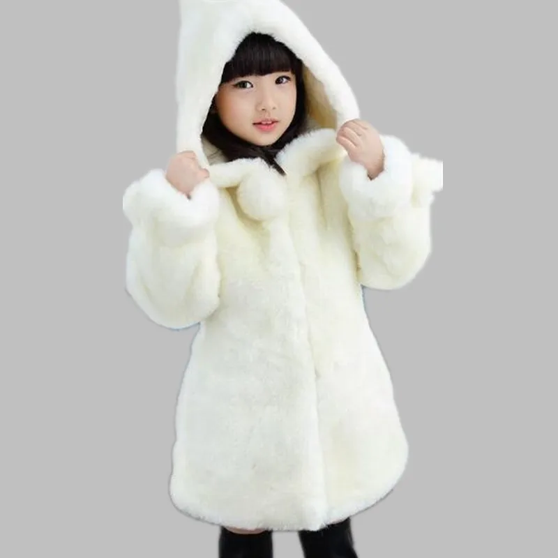 Коллекция 2019 года меховые пальто с искусственным кроличьим мехом для маленьких
