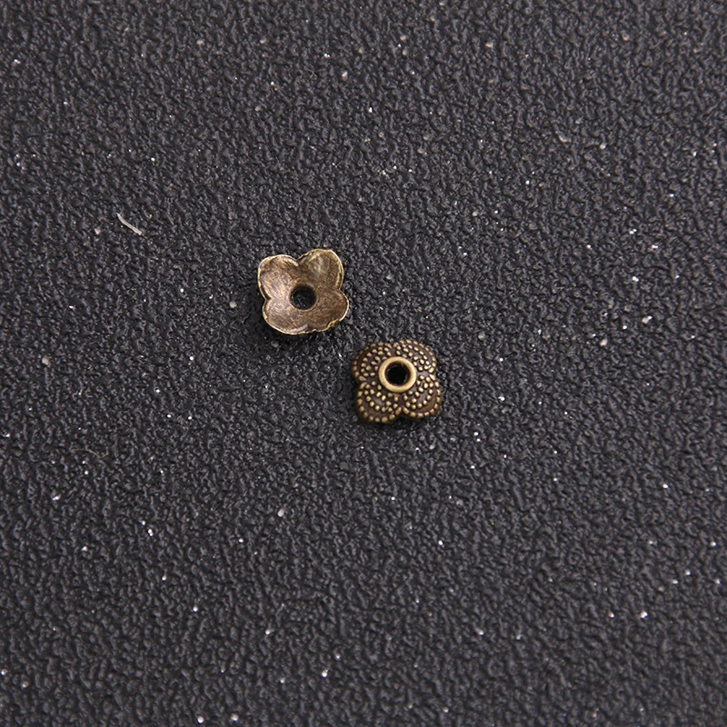 60pcs 8*8mm Two Color Metal Alloy Flower receptacle DIY spaced jewelry accessories Charms Receptacle Ball Caps | Украшения и