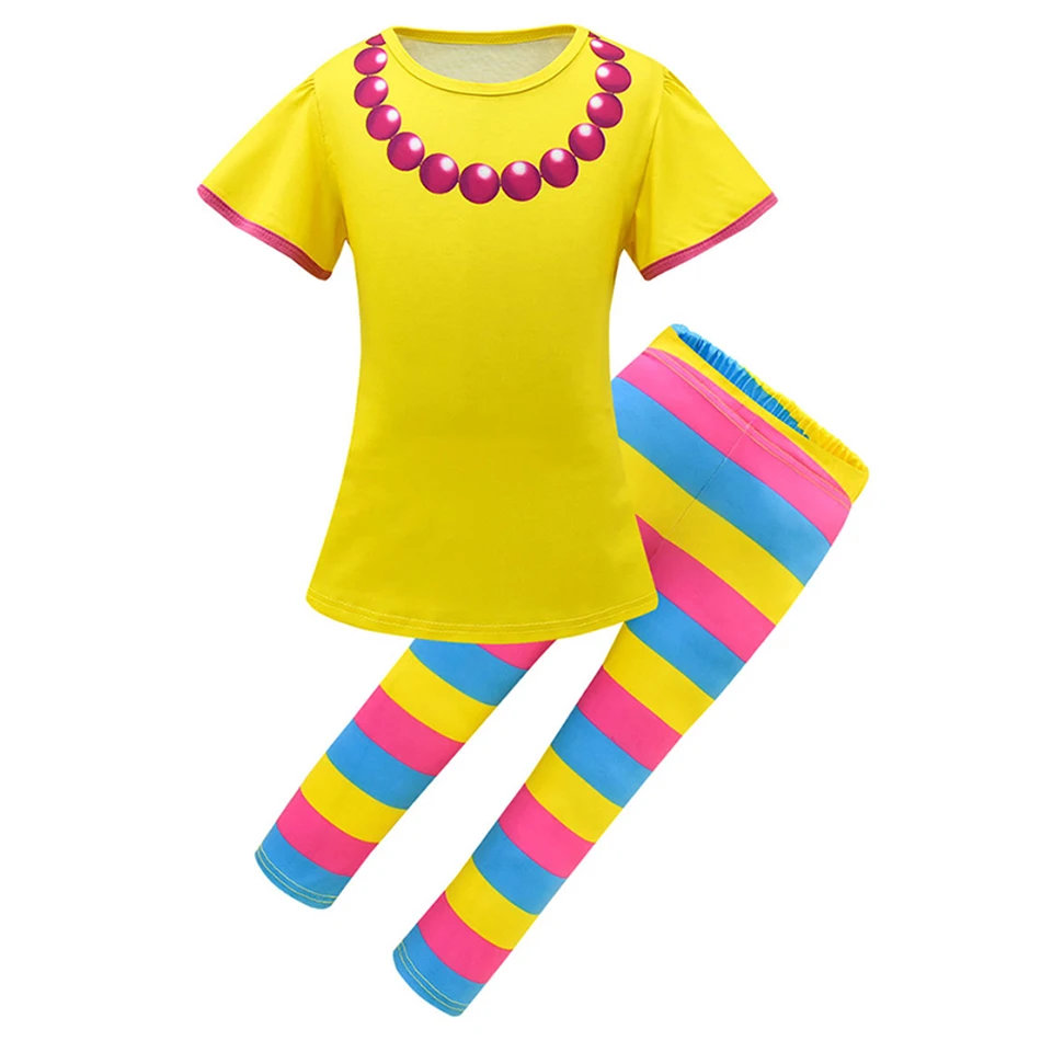 T shirt Pants Set Нарядное платье для маленьких девочек; костюм Нэнси; повседневная одежда с рукавами-лепестками; детские летние вечерние маскарадные костюмы принцессы; детское платье Нэнси - Цвет: T shirt Pants Set