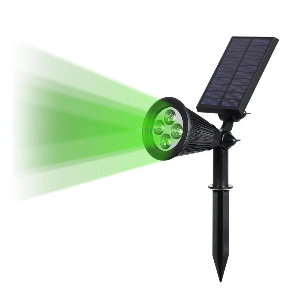 Green Color T-SUNRISE открытый солнечный светильник регулируемый угол 4 Светодиодный светильник ing водонепроницаемый садовый светильник для двора дорожка зеленый цвет - Испускаемый цвет: Green Color