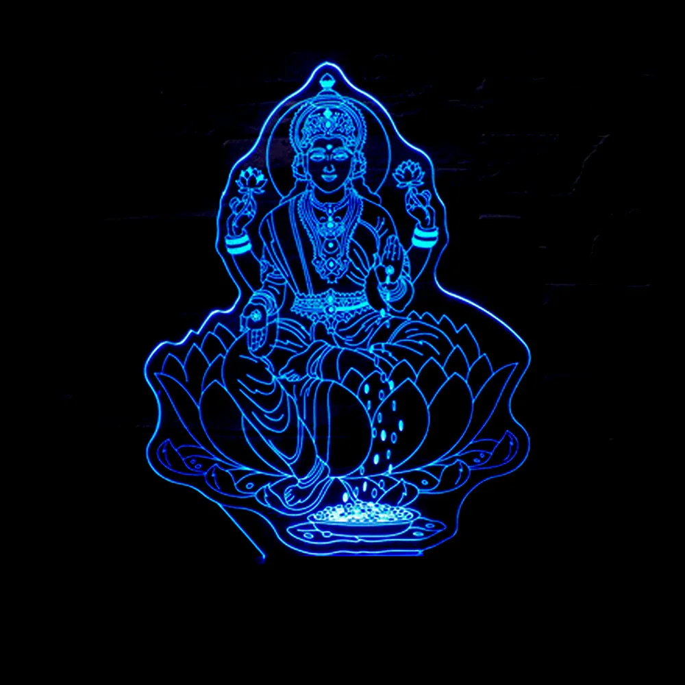 3D Оригинальные светильники Будды Оптические иллюзии лампа ночник 7 RGB молиться DC 5