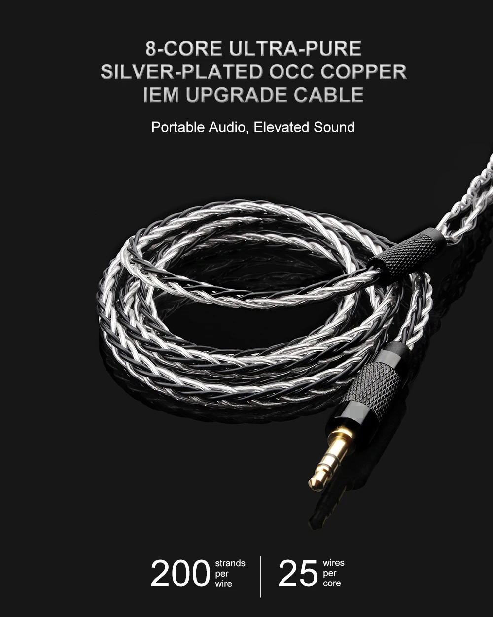 OKCSC HiFi кабель для наушников MMCX/2PIN 0,78 мм разъем 2,5 мм сбалансированный штекер 3,5 мм стерео разъем OCC Для SHURE WESTONE 1964