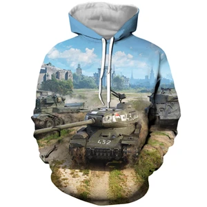 color as the picture YX GIRL стиль 3d модные мужские толстовки с принтом игры World Of Tanks Мужские Женские повседневные толстовки с капюшоном - Цвет: color as the picture