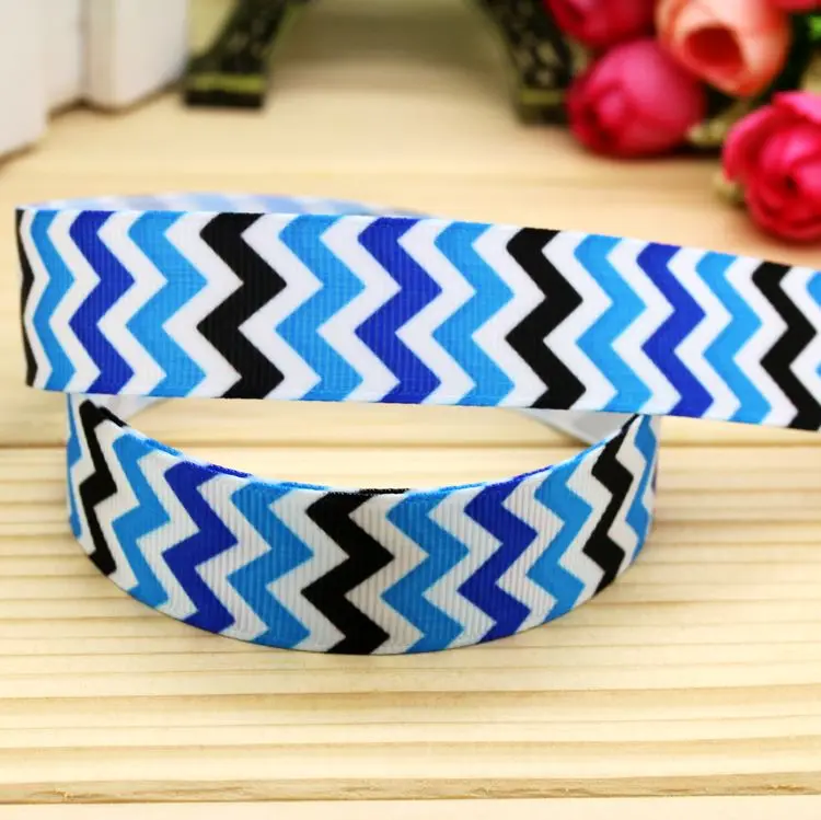 

7/8inch Free Shipping Chevron Printed Grosgrain Ribbon Hairbow Headwear Party Decoration Diy Wholesale OEM 22mm P5625