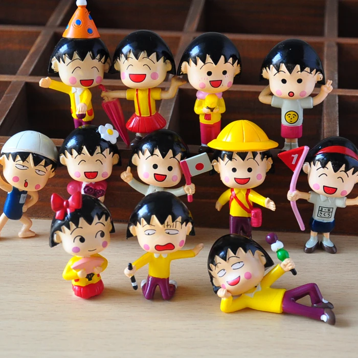 12 шт./лот 5 см Chibi Maruko Chan экшн фигурки Куклы Сакура момомоко ПВХ Фигурки гаражный