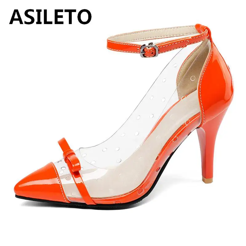 ASILETO/Женская обувь на высоком каблуке с острым носком Прозрачные туфли лодочки