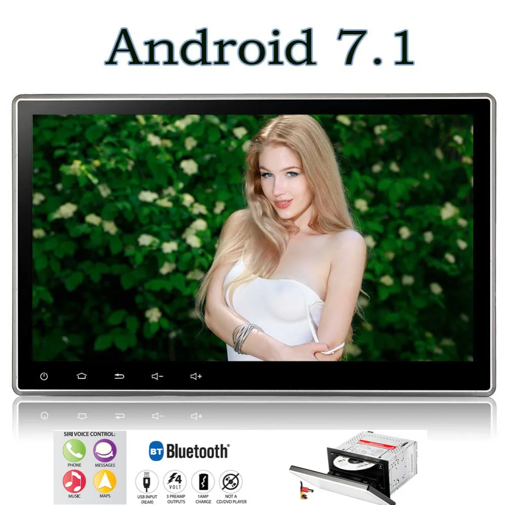 Android 7 1 четырехъядерный DVD CD плеер стерео Поддержка AM FM RDS радио/Bluetooth/USB/SD двойной 2