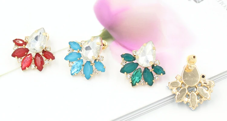 

12PRS/Lot Wholesale Crystal Earrings High Quality Shiny Rhinestone Crystal Stud Earrings for Women girls Wedding Brinco Bijoux