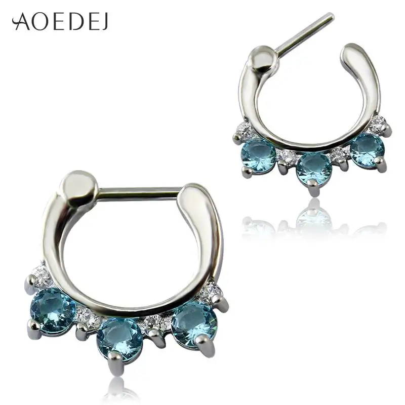 

AOEDEJ Women Piercing Nariz Septum Clicker 316L Surgical Steel 16g Real Nose Ring Piercing Body Jewelry Decorated with Zircons