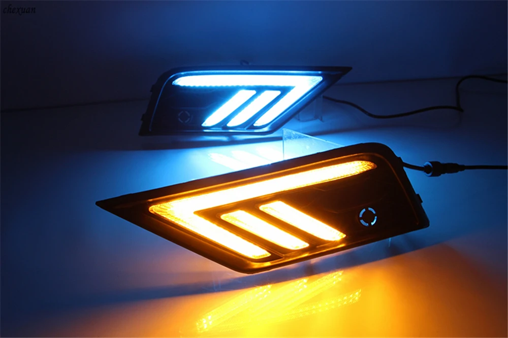 CSCSNL 2 шт. автомобильный светильник для Volkswagen VW Tiguan 2017 2018 2019 DRL Дневной с желтым