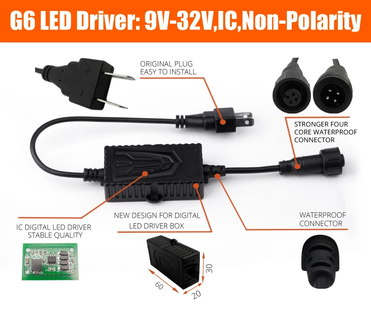 DLAND TYG6 40 Вт 4800LM Авто светодио дный комплект лампа H1 H3 H7 H8 H9 H11 9012 9005 9006 880 881 H4 H13 лучшее качество