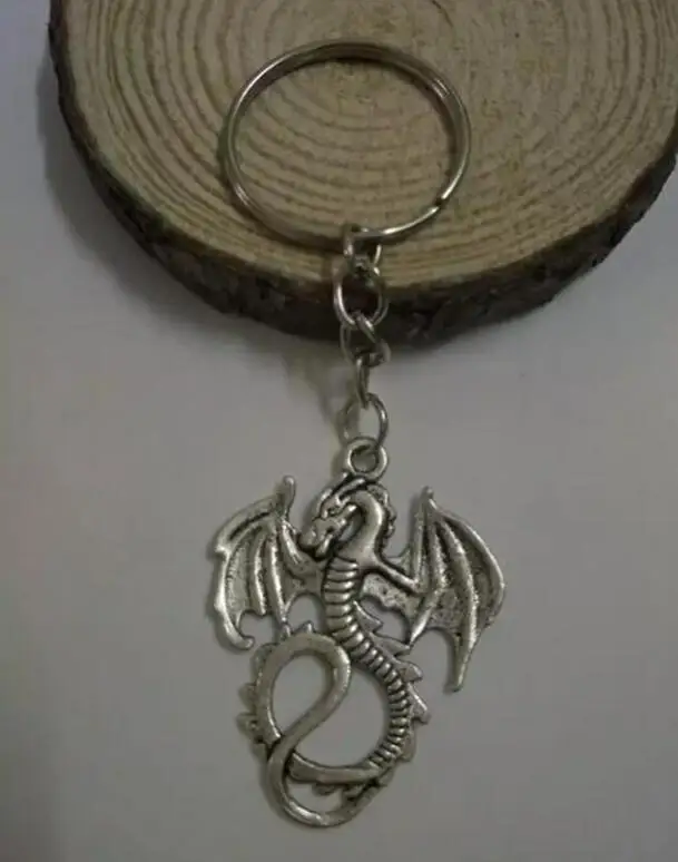 Gothic Fantasy Dragon Charm Keyring Gift Key Chain Plating Pendant Ring Good Luck jewelry 50 Pcs | Украшения и аксессуары