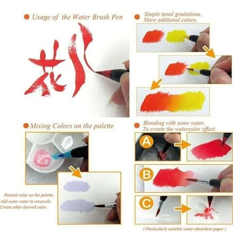 24 PCS Colors Soft Brush Pen Drawing Painting Watercolor Art Marker Pens for Coloring Books Manga|Кисти для рисования| |